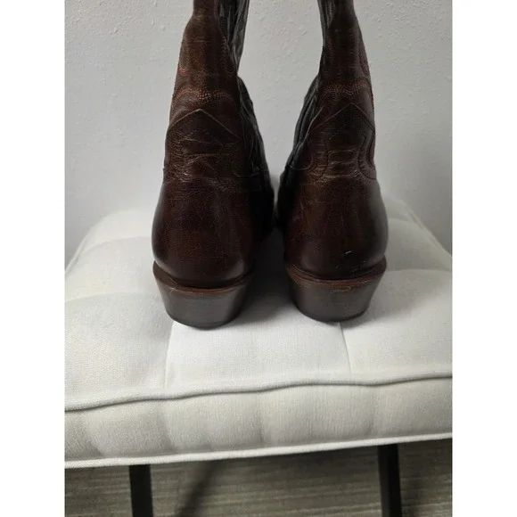 Moonshine Spirit Men's 10D Brown Leather Western Cowboy Boots Square Toe - Picture 9 of 12